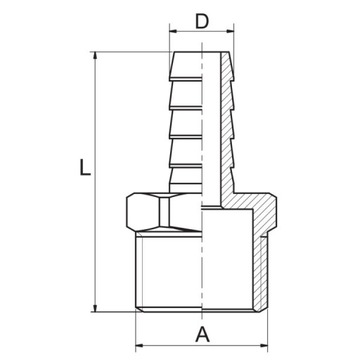 СОЕДИНИТЕЛЬ, ПЕРЕХОДНИК ШЛАНГА, GZ 1/2 ДЮЙМА, DN 15x10мм, АЛМАЗНАЯ ЛАТУНЬ