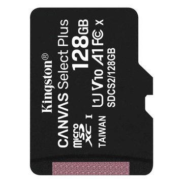 Karta pamięci microSD 128GB KINGSTON do Monitoringu KAMER IP + Adapter