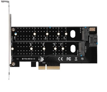 Адаптер: 2 диска M.2: SATA + NVMe — PCI-E x4 Dual