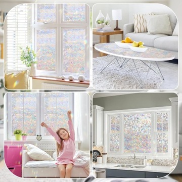 Оконная фольга Самоклеящаяся декоративная витражная фанера для стекла 200x90см с узорами