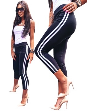 LEGGINSY BAWEŁNIANE LAMPASY Leginsy Spodnie S_36