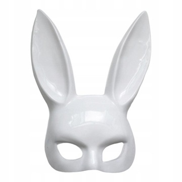 MASKA KRÓLICZKA Z DŁUGIMI USZAMI BIAŁA