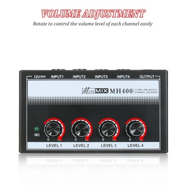 MH400 Ультрамалошумящий 4-канальный линейный микшер Mini