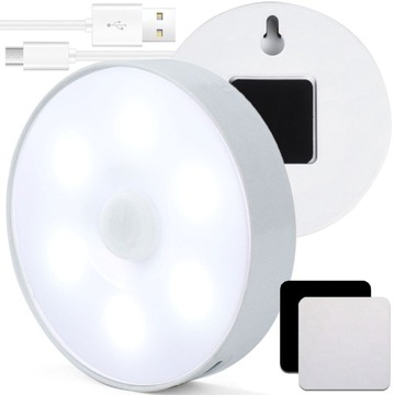 PRZYKLEJANA Bezprzewodowa Lampka Nocna LED AKUMULATOROWA ŁATWY MONTAŻ