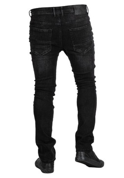 Spodnie męskie jeansowe czarne klasyczne ELIO r.34