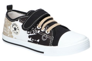 AMERICAN TEN110 TENISÓWKI, TRAMPKI, DZIECIĘCE NA RZEP WKŁADKA SKÓRZANA B 34