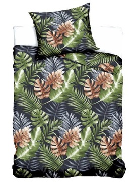 KOMPLET POŚCIELI 140X200 LIŚCIE MONSTERA ROŚLINY