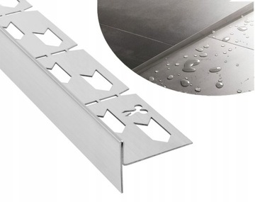 Listwa Spadkowa Brodzikowa Nikiel Szczotkowany Lewa INOX Rea 100 cm