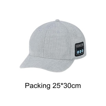 wkv-Music baseball cap Hat with Bluetooth Speaker grey
