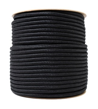 LINA POLIPROPYLENOWA Linka Żeglarska Czarna Pleciona 12mm 50M