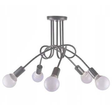 LAMPA SUFITOWA WISZĄCA ŻYRANDOL PARADISE SZARA 5 392252