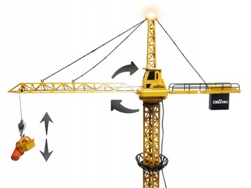 MEGA DŹWIG ŻURAW budowlany ZABAWKA STEROWANY Pilotem NA BATERIE 128cm LED