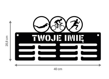 Wieszak na medale TRI TWOJE IMIĘ 40cm 45.2