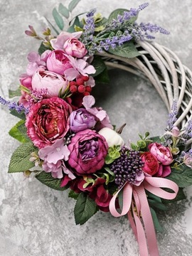 ОСЕННИЙ ВЕНОК ДЛЯ ДВЕРИ, ЦВЕТОЧНЫЙ ПЛЕТЕННЫЙ КРЕМ, ЛАВАНДА, ОБОГРЕВАТЕЛИ