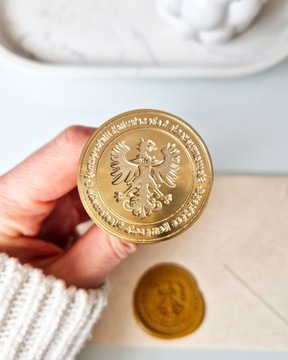 Stempel do laku z LOGO pieczęć Kancelaria Parafia Herb Referentka Policja