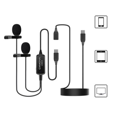 CKMOVA LCM6CD — петличный микрофон с двумя разъемами USB C