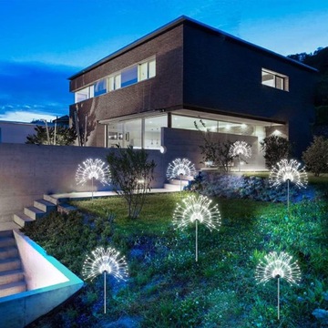 СОЛНЕЧНАЯ САДОВАЯ ЛАМПА 5 ШТ. Одуванчики ФЕЙЕРВЕРКИ УКРАШЕНИЕ 600 LED