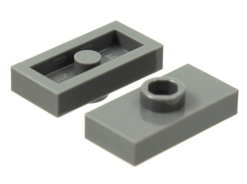 LEGO Płytka - plate mod1x2 (3794a) ciemno szara połysk 5szt.