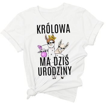 Koszulka na urodziny na prezent nadruk z lamą XS