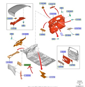 Ford OE 1846364 izolacja błotnika wiele modeli