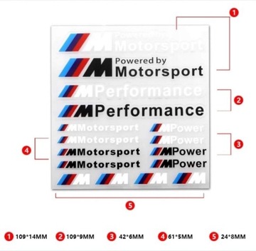 НАБОР НАКЛЕЙКОВ BMW M POWER PERFORMANCE 16 ТЮНИНГ