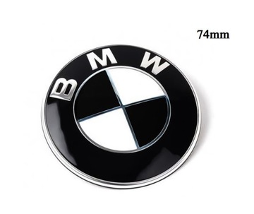 ZNACZEK EMBLEMAT NA KLAPĘ TYŁ BMW BLACK CZARNY 74m