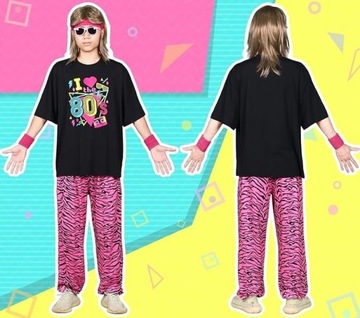 Костюм 80-х DISCO RAPER OUTFIT, РОЗОВЫЙ, 80-е, размер XL