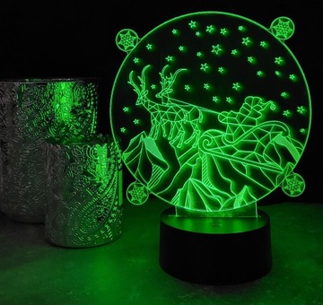 РОЖДЕСТВЕНСКОЕ УКРАШЕНИЕ САНТА 3D LED RGB ЦВЕТА ПУЛЬТ ДУ