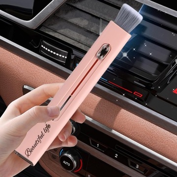 Щетка для чистки салона автомобиля Щетка для чистки вентиляционного отверстия автомобиля Розовая.