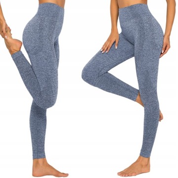 ЛЕГГИНГИ ЖЕНСКИЕ СПОРТИВНЫЕ ДЛИННЫЕ БЕСШОВНЫЕ С ВЫСОКОЙ ПОСАДКОЙ НЕЙЛОНОВЫЙ FITNESS XL