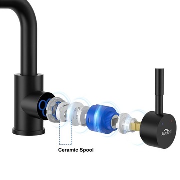 INOX Смеситель для умывальника Смеситель поворотный 360° Черный