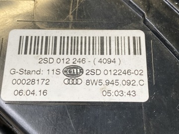 AUDI A4 8W B9 SEDAN SVĚTLA ZADNÍ LED DYNAMICKÉ 8W5945091C