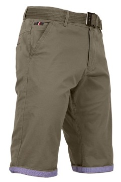 KRÓTKIE SPODENKI MĘSKIE CASUAL SZORTY BAWEŁNIANE Z PASKIEM 4XL