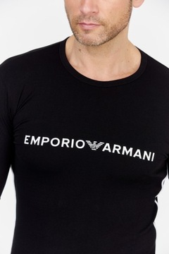 Emporio Armani Czarny longsleeve męski lampasy S