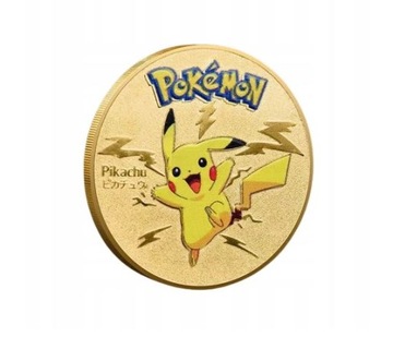 POKEMON GO Moneta Kolekcjonerska Złota PIKACHU