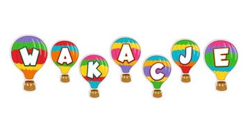 Dekoracja letnia BALONY NAPIS WAKACJE (dwustronna)
