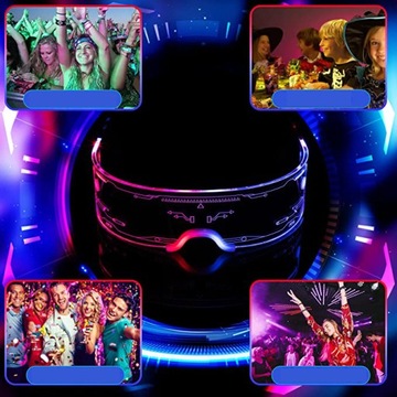 RGB LED ОЧКИ CYBERPUNK PARTY 7 ЦВЕТОВ