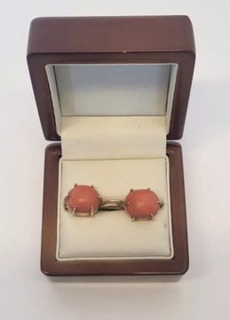 ZŁOTE KOLCZYKI Z KORALEM 585/8,01G