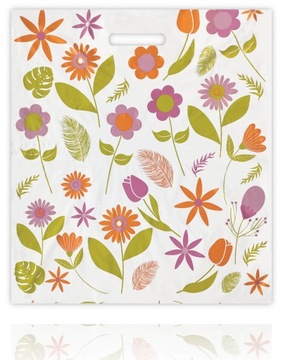 REKLAMÓWKI FOLIOWE KWIATY TORBY 40X45CM 50szt