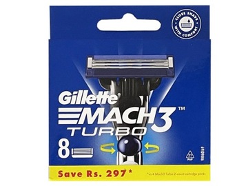 Gillette mach 3 turbo ostrza noże DO maszynki x8