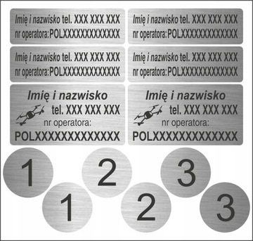 Numer operatora - zestaw oznaczeń na drona