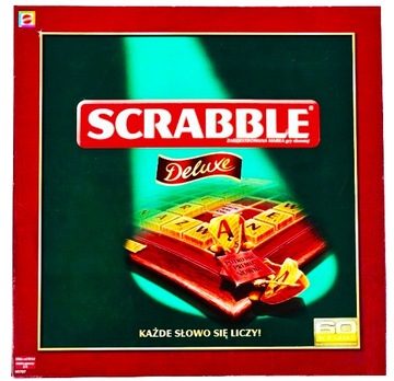 Gra Scrabble Deluxe N1707 ed. drewniana POLSKA (wyd. Mattel) UNIKAT z 2008r