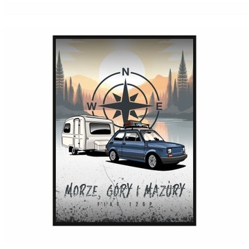 Obraz na ścianę NIEWIADÓW n126 + Fiat 126p camp