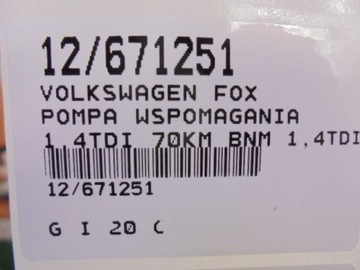 FOX ČERPADLO SERVA 1,4TDI