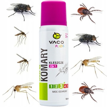 SPRAY NA KOMARY KLESZCZE MESZKI DLA DZIECI od 3 roku VACO KIDS 100ml