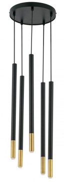 SIGMA Nowoczesna lampa LED SOPEL DUE 5 CZARNY_ZŁOTY lampa wisząca LED
