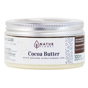 NATUR PLANET Masło kakaowe nierafinowane naturalne 100 ml