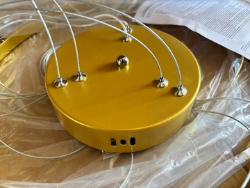 ПОДВЕСНОЙ СВЕТИЛЬНИК С ЗОЛОТЫМИ КОЛЬЦАМИ 60 40 20 СМ 74ВТ ДИСТАНЦИОННЫЙ СВЕТ DARMAT