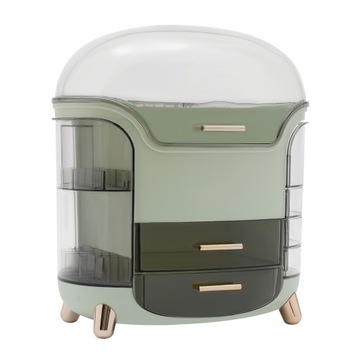 Коробочка для хранения косметики светло-зеленого цвета.