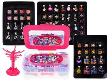 Набор бус, браслет, колье, коробочка + подставка для украшений ZA4645